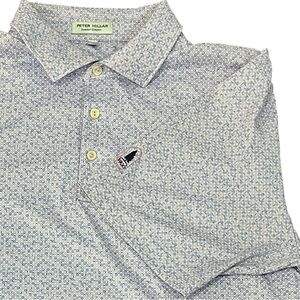 Peter Millar Summer Comfort Performance Golf Polo Purple Blue Print Men’s L
